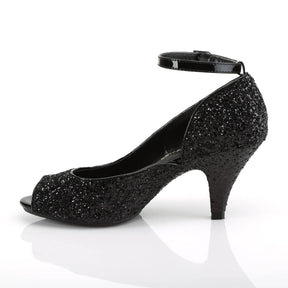 BELLE-381G Black Ankle Peep Toe Heel