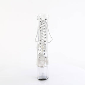 CRAZE-1040C Clear Calf High Heelless Boots