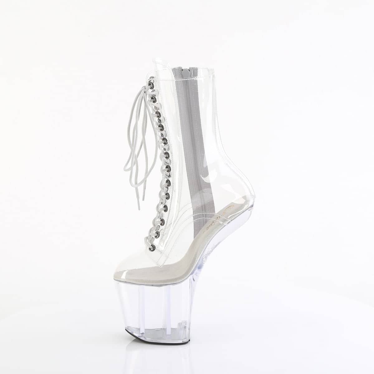 CRAZE-1040C Clear Calf High Heelless Boots