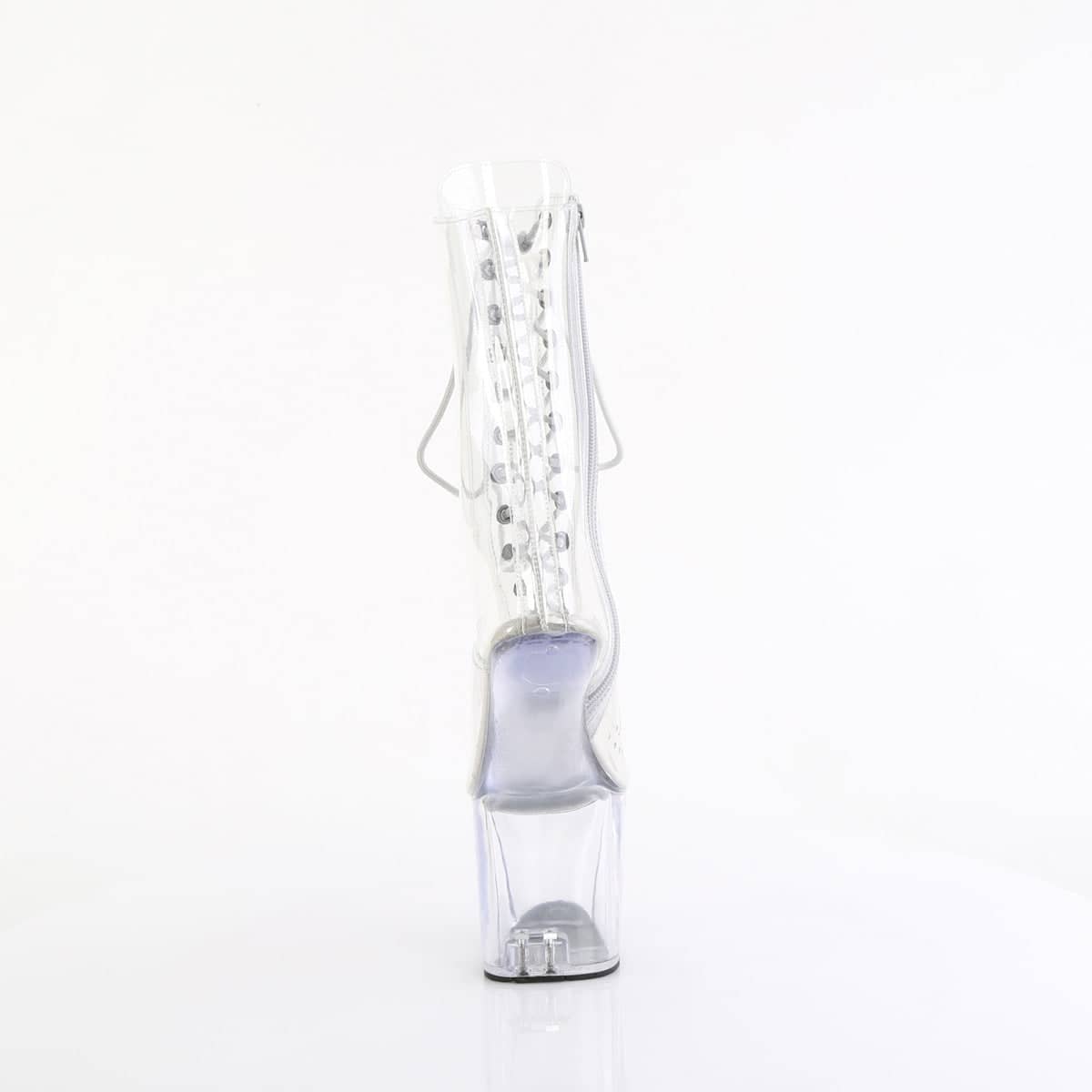 CRAZE-1040C Clear Calf High Heelless Boots