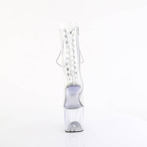 CRAZE-1040C Clear Calf High Heelless Boots