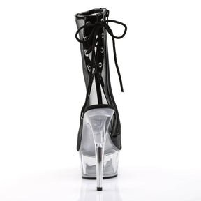 DELIGHT-1018MSH Clear & Black Calf High Peep Toe Boots