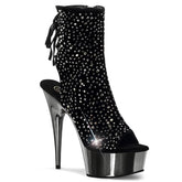 DELIGHT-1018RS Black Calf High Peep Toe Boots