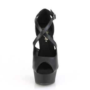 DELIGHT-621 Black Ankle Peep Toe High Heel