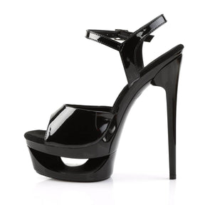 ECLIPSE-609 Black Ankle Peep Toe High Heel