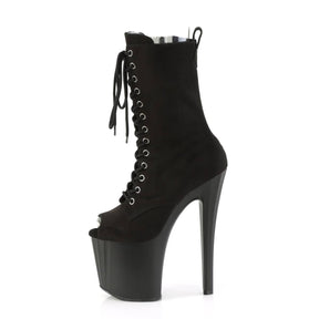 ENCHANT-1041FS Black Calf High Peep Toe Boots