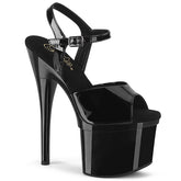 ESTEEM-709 Black Ankle Peep Toe High Heel