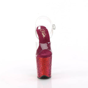 FLAMINGO-808RBG Clear & Multi Colour Ankle Peep Toe High Heel