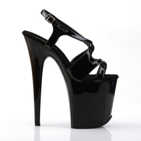 FLAMINGO-831 Black Ankle Peep Toe High Heel