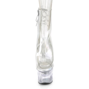 FLASHDANCE-1018C-7 Clear & Red Calf High Peep Toe Boots