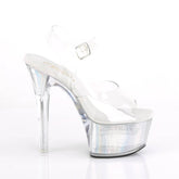 FLASHDANCE-608CH Clear & Red Ankle Peep Toe High Heel