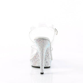 LIP-108DM Silver & Clear Ankle Peep Toe High Heel