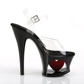 MOON-708HRS Black & Red Ankle Peep Toe High Heel