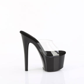 PASSION-701 Black & Clear Slide High Heel