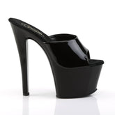 SKY-301 Black & Clear Peep Toe High Heel