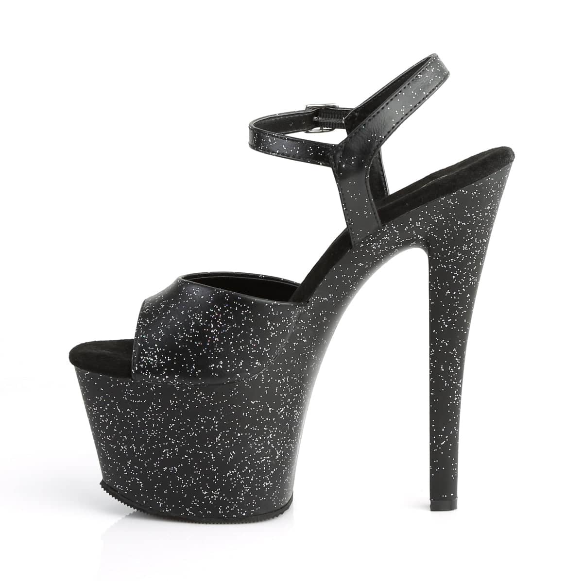 SKY-309MMG Black Ankle Peep Toe High Heel