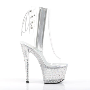 STARDANCE-1018C-7 Clear Calf High Peep Toe Boots