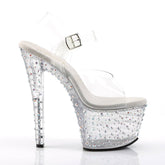 STARDANCE-708 Clear Ankle Peep Toe High Heel