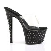 STARDUST-701 Black & Clear Slide High Heel