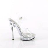 SULTRY-608 Clear Ankle Peep Toe High Heel