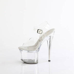 TREASURE-708EST Clear Ankle Peep Toe High Heel