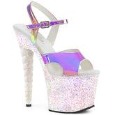 UNICORN-711LG Pink Ankle Peep Toe High Heel